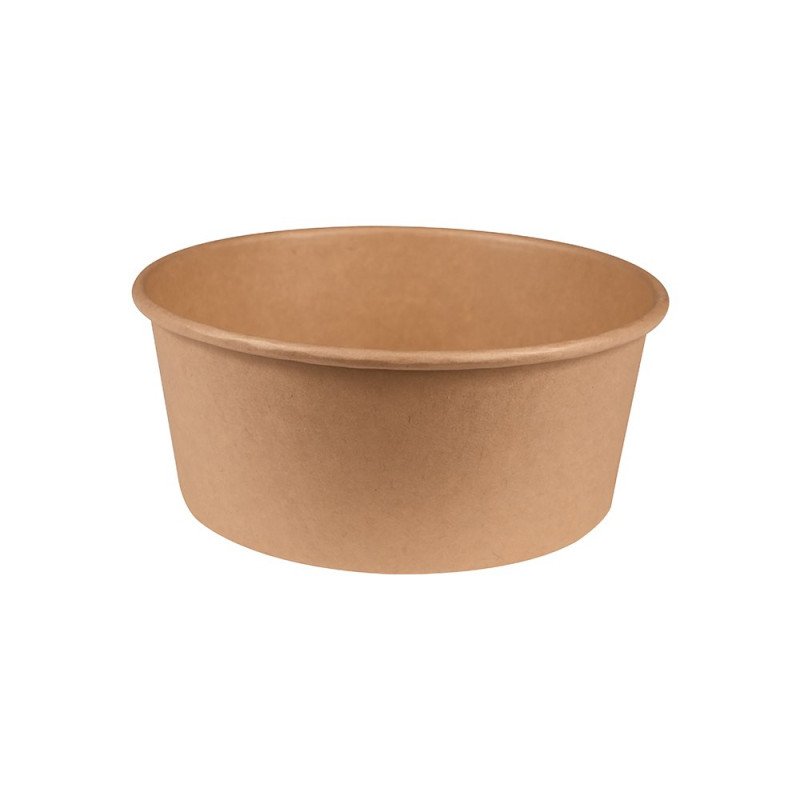 Boîte à salade 1250ml Ø17,6x7 cm en kraft brun