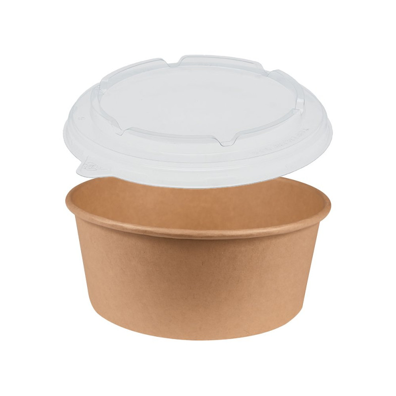Couvercle pour boîte à salade 1250ml Ø17,6 cm cm en kraft brun