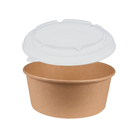 Couvercle pour boîte à salade 1250ml Ø17,6 cm cm en kraft brun