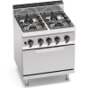 Fourneau 4 feux sur four à gaz GN 2/1 - 800x714x1070 mm