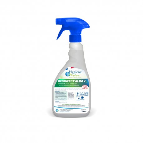 Désinfectant Désinfect'Alim SR V Ecocert sans rinçage - Pulvérisateur 750 ml