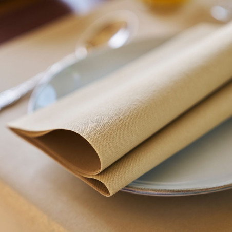 Serviette de table jetable Dunisoft Bio 40x40 cm - Brun naturel