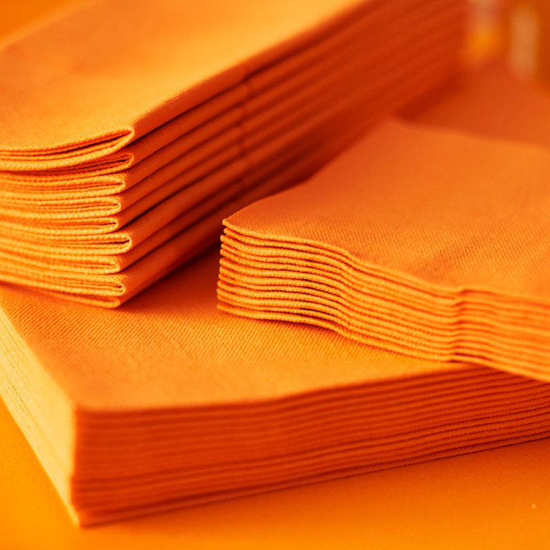 Serviette de table jetable Dunisoft Bio 40x40 cm - Sun orange