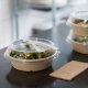 Bagasse bol droit 900 ml BioPack - 19,4x19,4x5,3 cm - Couvercle en option