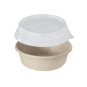 Bagasse bol droit 900 ml BioPack - 19,4x19,4x5,3 cm - Couvercle en option - 160 pièces