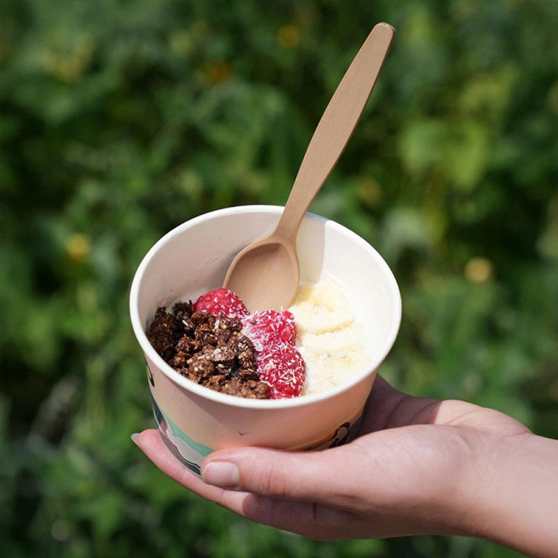 Cuillère à dessert 11cm réutilisable et biosourcée Moom - Fibre de canne