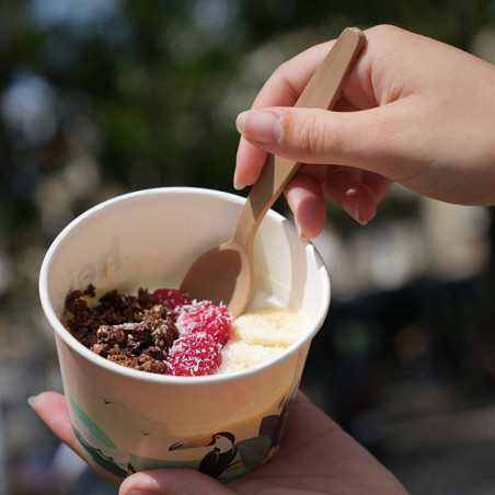 Cuillère à dessert 11cm réutilisable et biosourcée Moom - Fibre de canne
