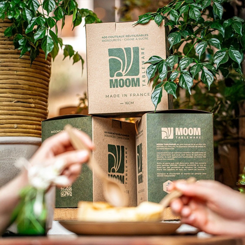 Cuillère à dessert 11cm réutilisable et biosourcée Moom - Fibre de canne