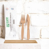 Kit de couverts 3/1 réutilisables et biosourcés Moom - Fibre de canne - 160 pièces