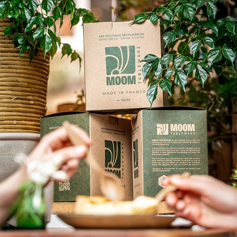 Cuillère de table 16cm réutilisable et biosourcée Moom - Fibre de canne