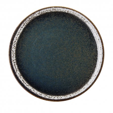 Assiette plate ø 27 cm Bloom - Porcelaine- Bleu / Marron