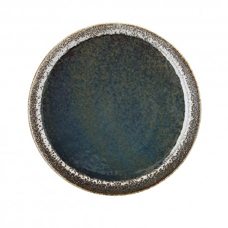 Assiette plate / dessert ø 21 cm Bloom - Porcelaine- Bleu / Marron