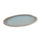 Assiette ovale 30x21 cm Bloom - Porcelaine- Bleu / Marron