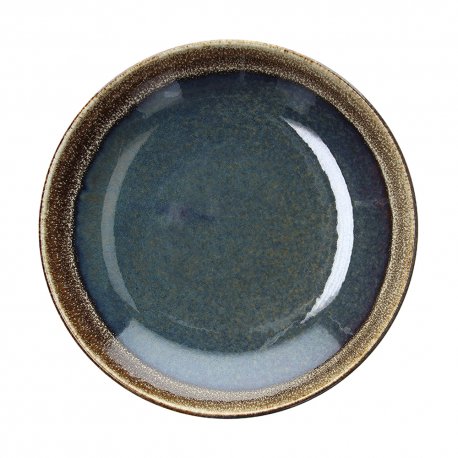 Assiette creuse ø 26 cm Bloom - Porcelaine- Bleu / Marron