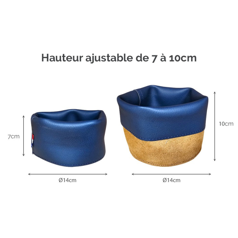 Panière Nordik ø 14x10 cm  en cuir synthétique Sonotan® - Encre