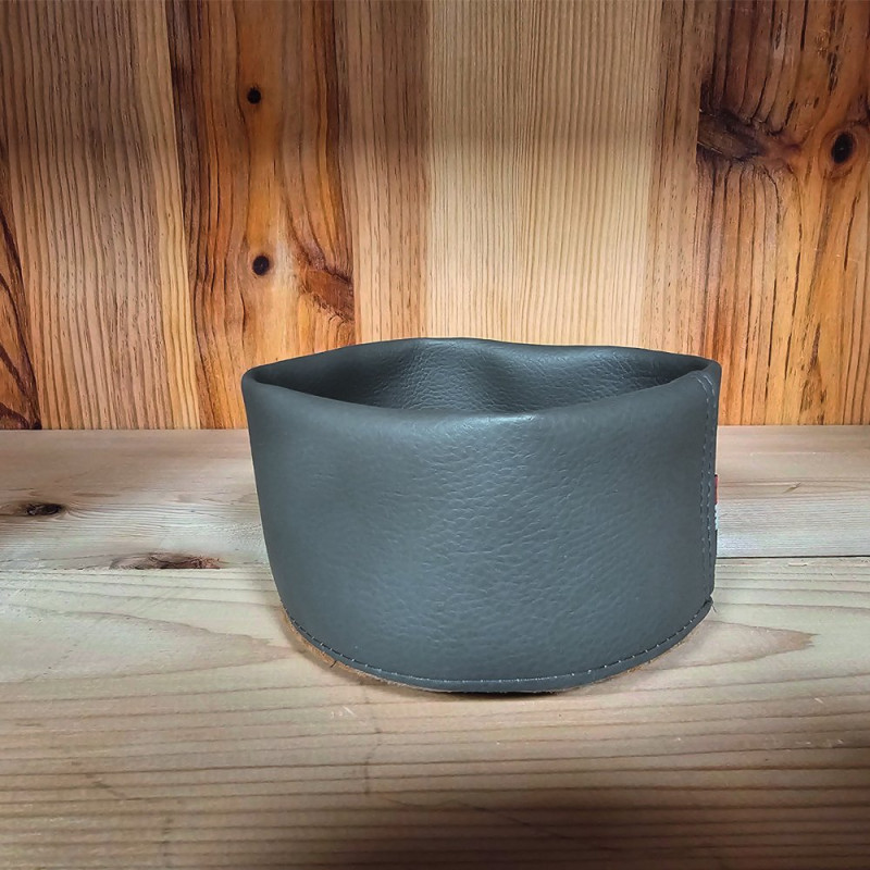 Panière Nordik ø 14x10 cm  en cuir synthétique Sonotan® - Gris