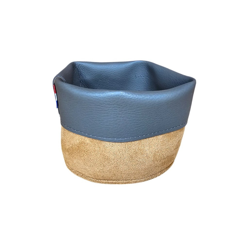 Panière Nordik ø 14x10 cm  en cuir synthétique Sonotan® - Gris