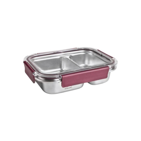 Conteneur inox  TwoGo - 2 compartiments - 450/280 ml micro ondable - Avec couvercle