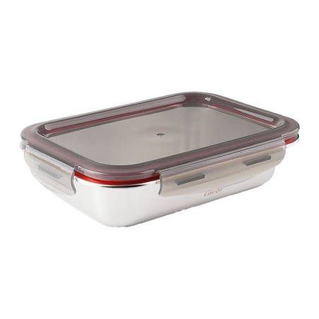 Conteneur rectangulaire Ecoinox 820 ml  en inox 18/10 micro-ondable - Avec couvercle