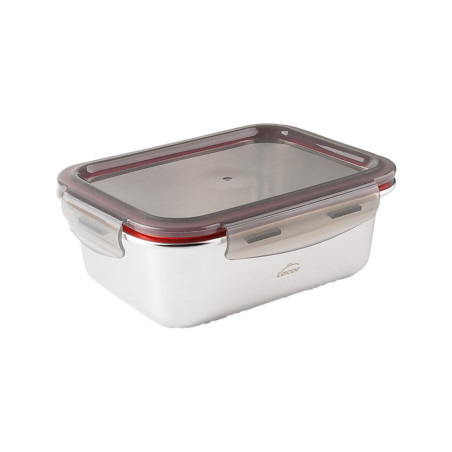 Conteneur rectangulaire Ecoinox 480 ml  en inox 18/10 micro-ondable - Avec couvercle