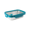 Conteneur rectangulaire en inox Etern 820 ml micro-ondable - Avec couvercle en verre avec valve
