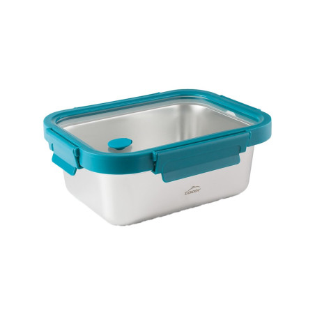 Conteneur rectangulaire en inox Etern 480ml micro-ondable - Avec couvercle en verre avec valve