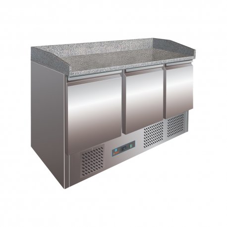 Meuble à pizza compact 3 portes +2° à +8°C - 1400x700x1020 mm