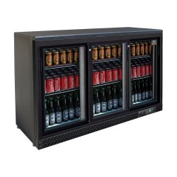 Arrière de bar 3 portes coulissantes +2° à +8°C - 1350x534x910 mm