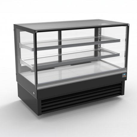 Vitrine de service droite à poser +2° à +8°C - Noir -1500x680x1200 mm