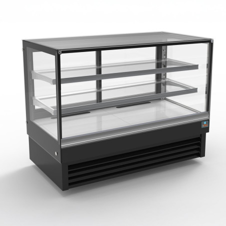 Vitrine de service droite à poser +2° à +8°C - Noir -1500x680x1200 mm