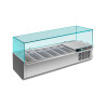 Vitrine meuble à pizza 6 bacs GN 1/4 +2° à +8°C - 1400x335x435 mm