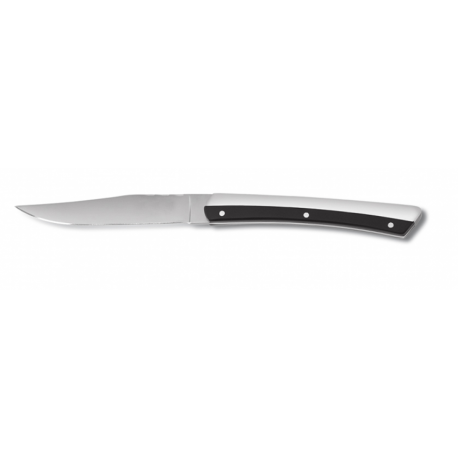 Couteau à steak K2 noir - Lame lisse 10,5 cm