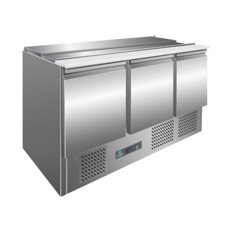 Saladette compacte 3 portes 400L +2° à +8°C - 1365x700x870 mm