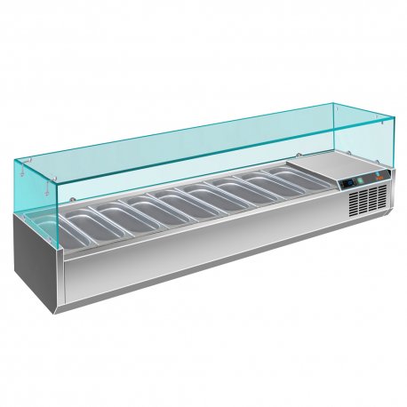 Vitrine meuble à pizza 9 bacs +2° à +8°C - 2000x395x435 mm