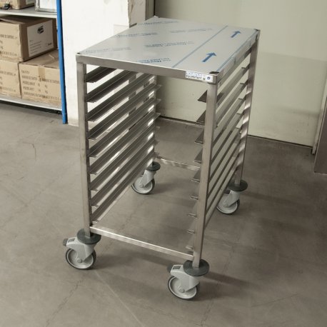 Chariot à glissières euronorme 9 niveaux 600x400 mm