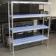 Rayonnage en ligne 4 niveaux à clayettes en polypropylènes amovibles 1494x400x1750 mm