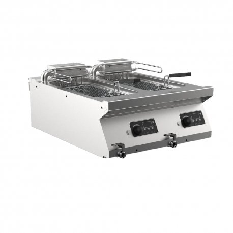 Friteuse électrique 2 cuves 10+10 litres avec contrôle électronique Top