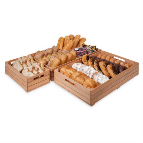 Caisse en bois de hêtre alimentaire GN1/1 - 54,5x34x10,1 cm