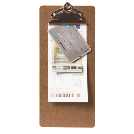 Porte-addition 28x11,7x3 cm - avec pince en inox