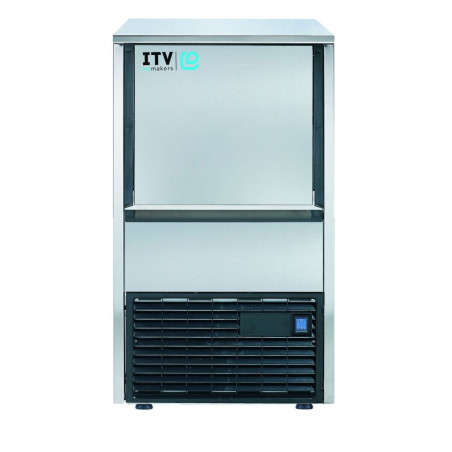 Machine à glaçons QUASAR - 40kg/24H - Stockage 12kg - Inox AISI-304 - Refroidissement AIR - Glaçons creux 20g