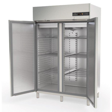 Armoire GN2/1 Basic - Température -2°/+8°C - Capacité 1404l - 2 portes inox - Éclairage LED - Thermostat digital