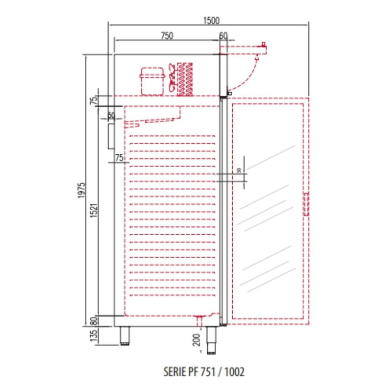 Armoire GN2/1 Classic T°-2°/+8°C - 645l - 1 porte pleine - LED - Serrure - 3 clayettes GN2/1