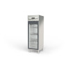 Armoire GN2/1 Classic - T°-2°/+8°C - 645l - 1 porte vitrée - Inox AISI-304 - LED - Serrure - 3 clayettes GN2/1