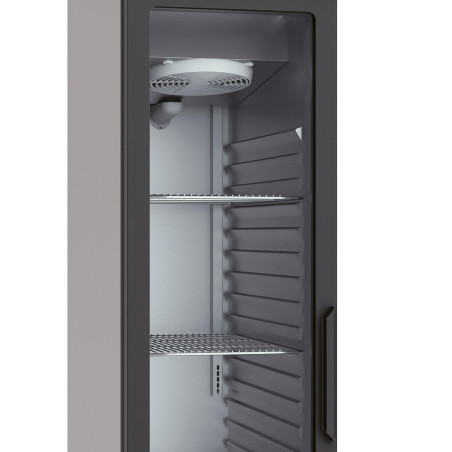 Armoire GN1/1 - Temp. positive - 303L - 1 porte pleine - Inox - Thermostat digital - LED - Serrure - 3 clayettes