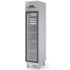 Armoire GN1/1 - T°+2°/+8°C - 303L - 1 porte vitrée - Inox - LED - Serrure - Pieds réglables - 4 clayettes