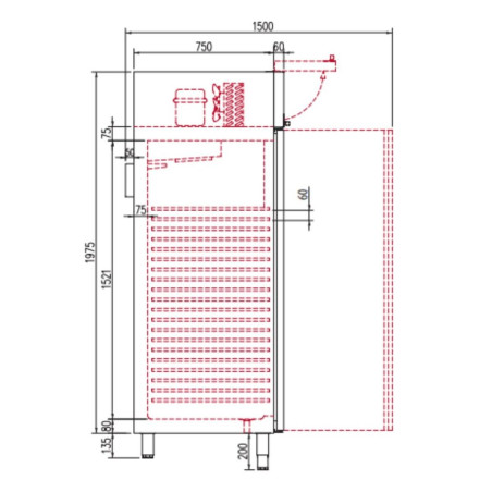 Armoire pâtissière - T° +2°/+8°C - 645l - 1 porte pleine - Inox AISI-304 - LED - Serrure - Pieds réglables