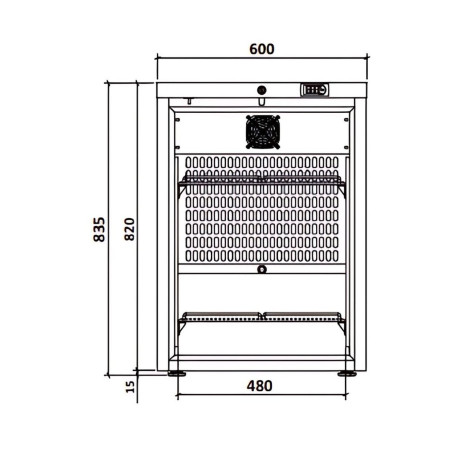 Mini armoire vitrée - Température +1/+8°C - 52L - Porte réversible - Thermostat digital - LED - Serrure - 230V