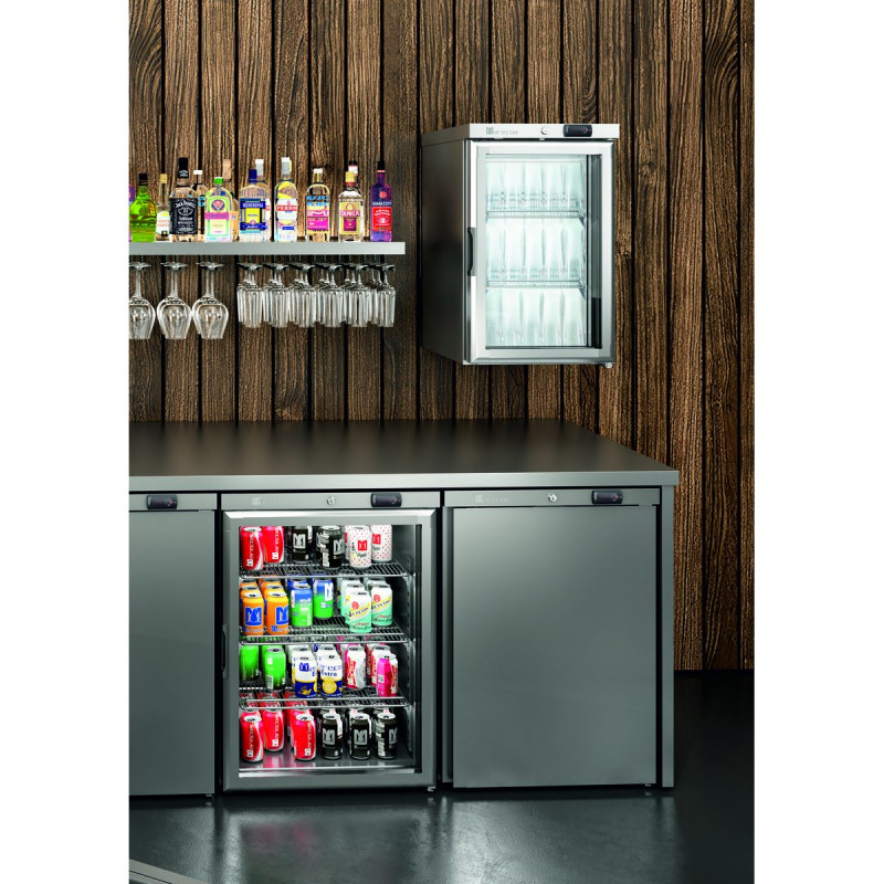 Mini armoire vitrée - Température +1/+8°C - 52L - Porte réversible - Thermostat digital - LED - Serrure - 230V