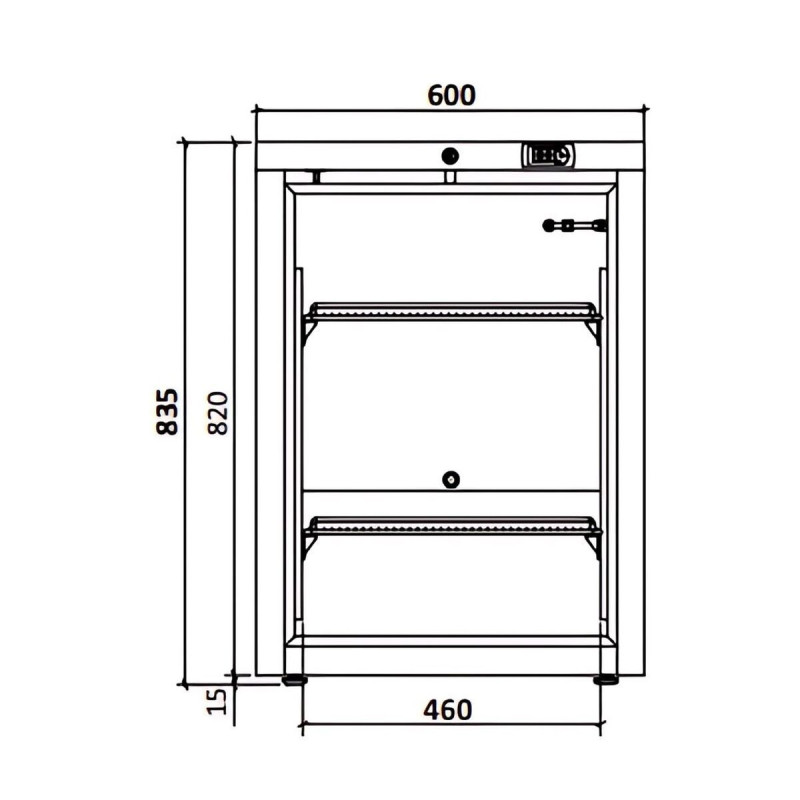 Mini armoire réfrigérée 122L - Température +1/+8°C - Porte réversible - Thermostat digital - Serrure incluse