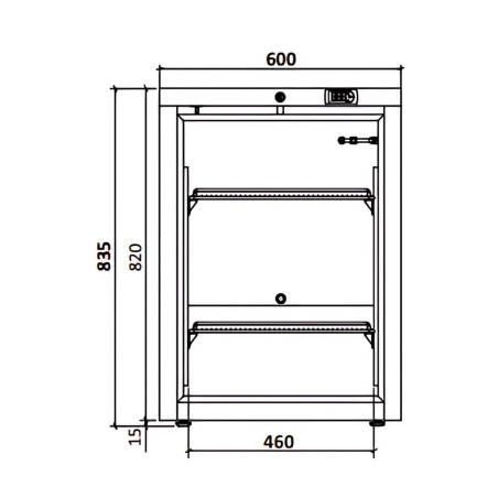 Mini armoire réfrigérée 122L - Température +1/+8°C - Porte réversible - Thermostat digital - Serrure incluse